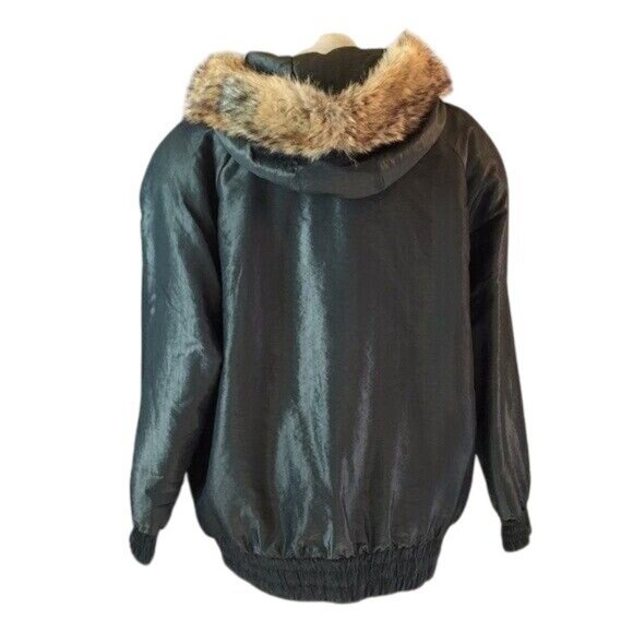 Carole Little Saint-Tropez West Womens Jacket Faux Fur Hood Medium - Picture 2 of 6